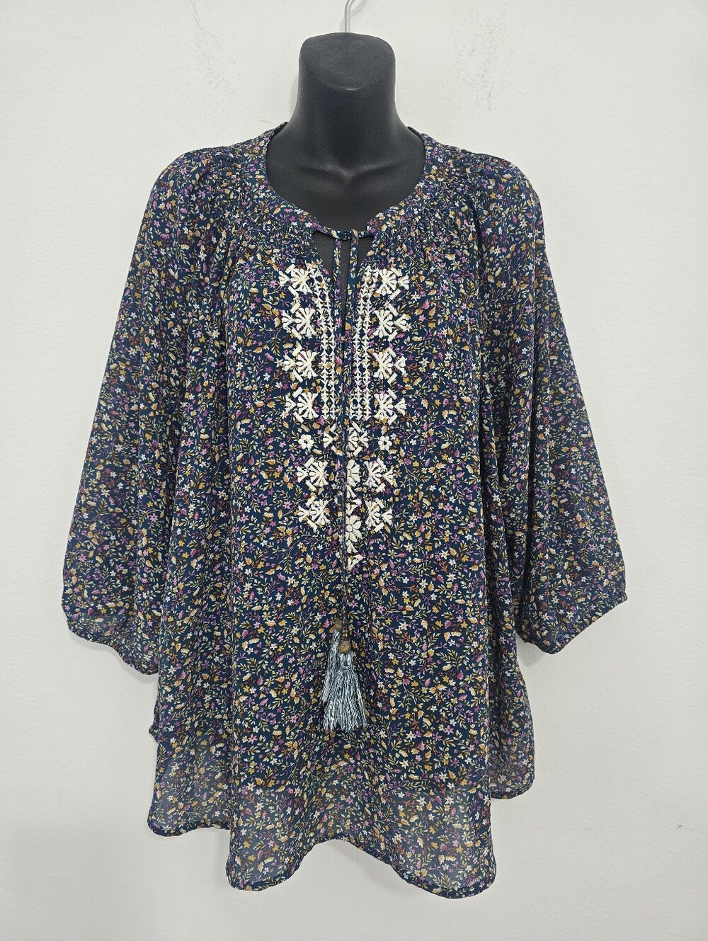 Mason and Belle Bobby Embroidered Boho Tunic Top